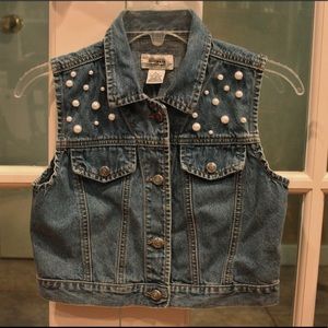 💎Child’s Pearl Embellished Denim Vest💎